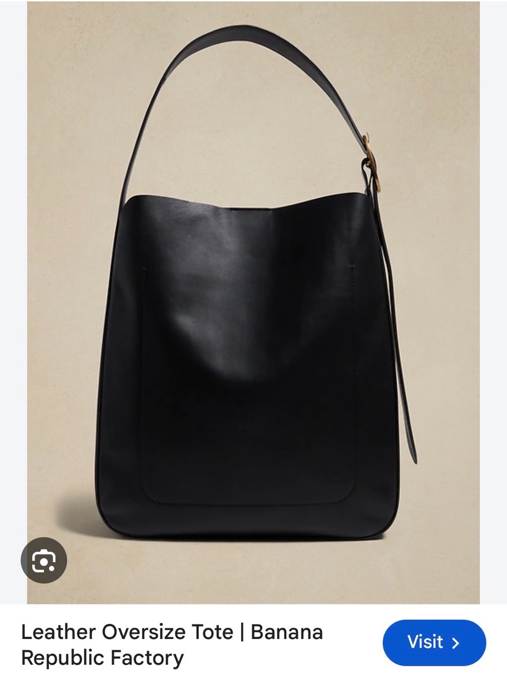 Banana Republic Factory Black Leather Hobo Tote